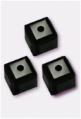 4mm Austrian Crystals Cube Bead 5601 Jet x6