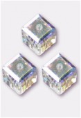 8mm Swarovski Crystal Cube 5601 Crystal AB x1