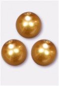 10mm Czech Smooth Round Pearls Gold x300
