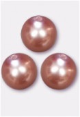 10mm Czech Smooth Round Pearls Pink Beige x4