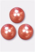 10mm Czech Smooth Round Pearls Salmon x4