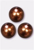 10mm Czech Smooth Round Pearls Hazelnut x300