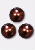 10mm Czech Smooth Round Pearls Chocolate x300