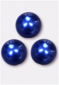 10mm Czech Smooth Round Pearls Blue x300