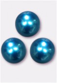 10mm Czech Smooth Round Pearls Turquoise x4