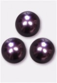 10mm Czech Smooth Round Pearls Amethyst x4