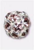 6mm Light Amethyst Rhinestone Ball Beads W / Prong Set Czech Crystals  x1