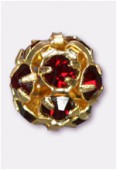 6mm Siam Rhinestone Ball Beads W / Prong Set Czech Crystals x1