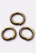 6 mm Antiqued Brass Plated Closed Jump Rings x50