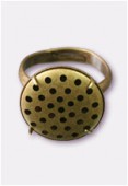 17mm Adjustable Ring 31 Holes Antiqued Brass Plated x50