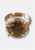 17mm Adjustable Ring 31 Holes Gold Plated x50