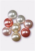10mm Czech Smooth Round Pearls Pink Mix x8