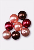 10mm Czech Smooth Round Pearls Red Mix x8