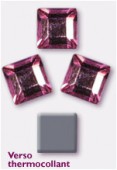 4mm Austrian Crystals Square Flatback Hotfix 2400 Pink Light  M HF x12