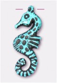 30x12mm Crafted Beads Color Turquoise Seahorse Necklace Pendant x1