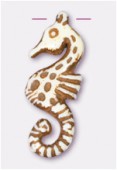 30x12mm Crafted Beads Color Bone Seahorse Necklace Pendant x1