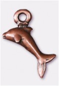 7x15mm Antiqued Copper Plated Dolphin Charms Pendant x4