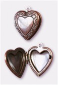 20x23mm Antiqued Copper Plated Picture Frame Heart Pendant Charms x1