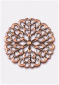 20mm Antiqued copper Plated Filigree Round Connector Link x1