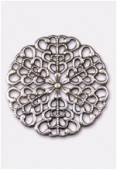 25mm Antiqued Silver Plated Filigree Round Connector Link x1