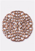 25mm Antiqued Copper Plated Filigree Round Connector Link x1