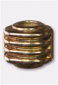 17x15mm Gold Color Metallized Twist Barrel Plastic Bead x1