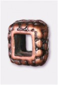 6mm Antiqued Copper Plated Square Beads x4