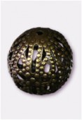 12mm Antiqued Brass Plated Filigree Round Beads x4