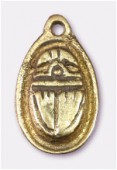 25x15mm Gold Plated Pewter Scarab Pendant x2