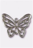 25x30mm Antiqued Silver Plated Cut Butterfly Charms Pendant x1