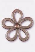 35x35mm Antiqued Copper Plated Daisy Pendant x1