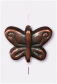 10x7mm Antiqued Copper Plated Butterfly Beads x2