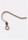 23x18mm Antiqued Brass Plated Brass Earring Hooks Flattened Fish Hook Style x2