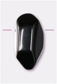 Black Glass Nugget Drop Beads 13x16mm x1