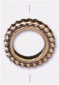 13mm Antiqued Brass Plated Granulated Ring Beads x1
