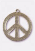 37mm Silver Plated Peace Pendant x1