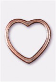 15x15mm Antiqued Copper Plated Flat Open Heart Beads x2