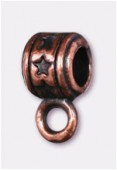 8x4mm Antiqued Copper Plated Wide Bail To Attach Charm Bead - European Style Large Hole x4