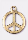 16x20mm Antiqued Brass Plated Peace Charms Pendant x2