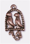 25x15mm Antiqued Copper Plated Roost Charms Pendant x1