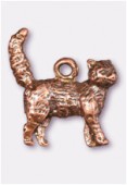 17x15mm Antiqued Copper Plated Cat Charms Pendant x1