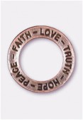 22mm Antiqued Copper Plated Message Charms Pendant x1