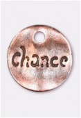 15mm Antiqued Copper Plated Hammered Sequin Chance Charms x2
