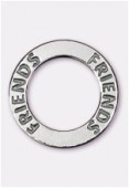 22mm Friends Message Silver Ring 2.5gm x1