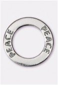 22mm Peace Message Silver Ring 2.5gm x1