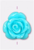 13mm Resin Turquoise Rose x1