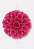 23mm Resin Fushia Flower x1