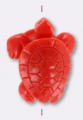 Resin Coral Turtle 32x24mm x1