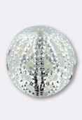 12mm Silver Plated Filigree Round Beads x2