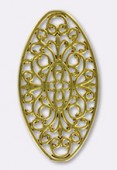 50x27mm Gold Plated Oval Stamping x1
